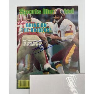 Joe Theismann Autographed Sports Illustrated Magazine January 16 1984